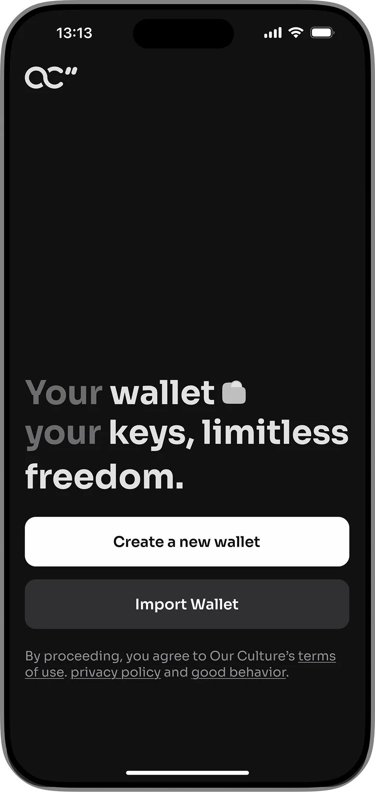 Dacryp onboarding screen